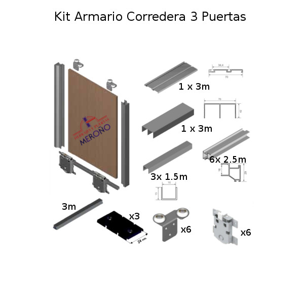 Kit de Perfilería de Armario 2 ó 3 Puertas