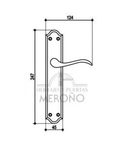 Manivela placa modelo 1633 dimensiones