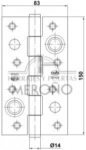 Bisagra Antipalanca Mod. 565 - Dimensiones