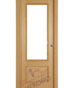 Puerta de interior de roble barnizada modelo 202 con1 vidrios