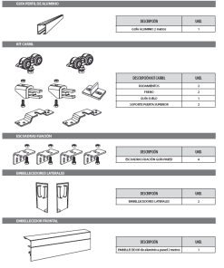 Alternative view of Kit Guia de Clipaje Aluminio para puerta corredera - 2 metros